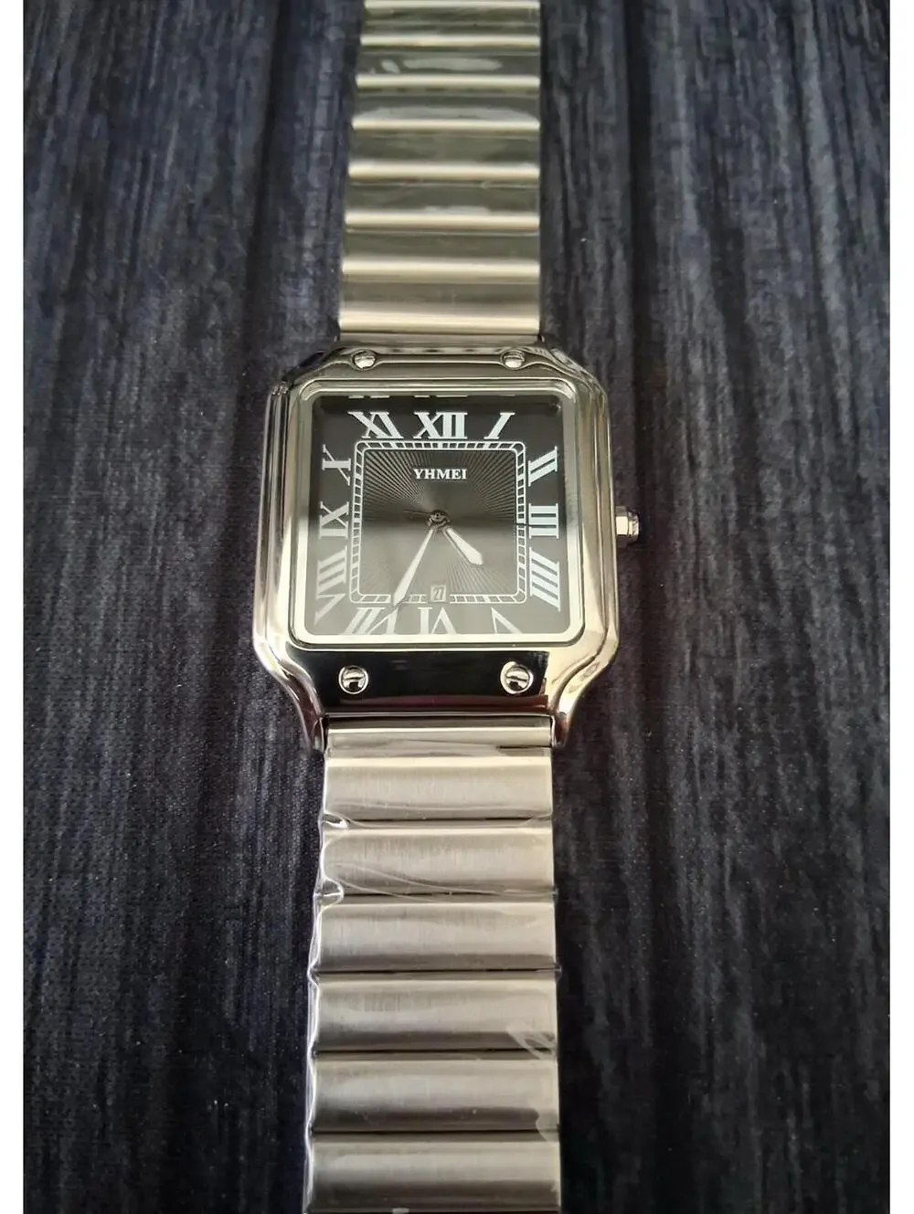 Vintage Inspired Square Milano Mens Black Roman Dial‎ Watch